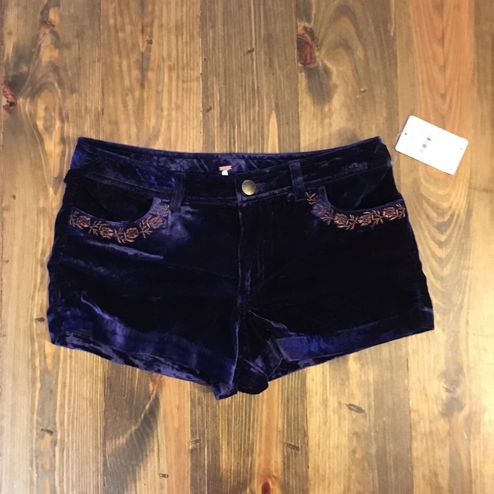 Free People Velvet Shorts